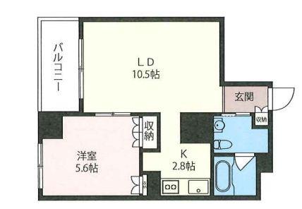 エスティメゾン板橋C6(1LDK/4階)の間取り写真
