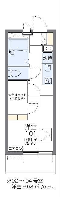 レオパレスWAO WAO(1K/4階)の間取り写真