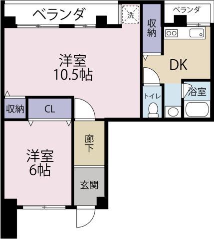 ハイツフローラ(1SLDK/4階)の間取り写真