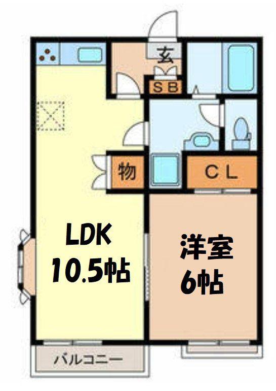メゾンモデラート(1LDK/2階)の間取り写真