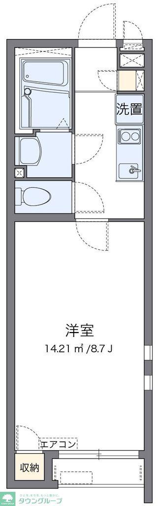 クレイノアムールIII(1K/1階)の間取り写真