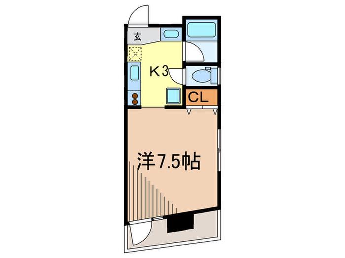 ロータスフラットIII(1K/7階)の間取り写真