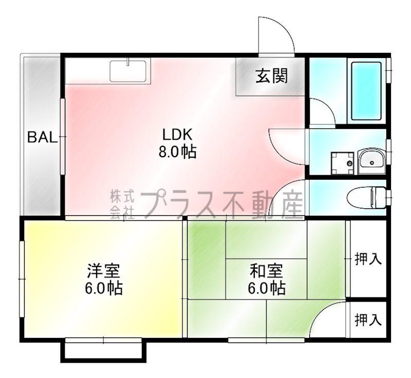 宮前ハイツ(2DK/2階)の間取り写真