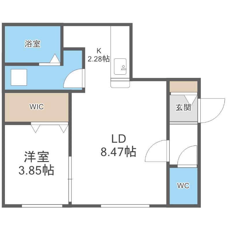 CLUSS NANGO(1LDK/1階)の間取り写真