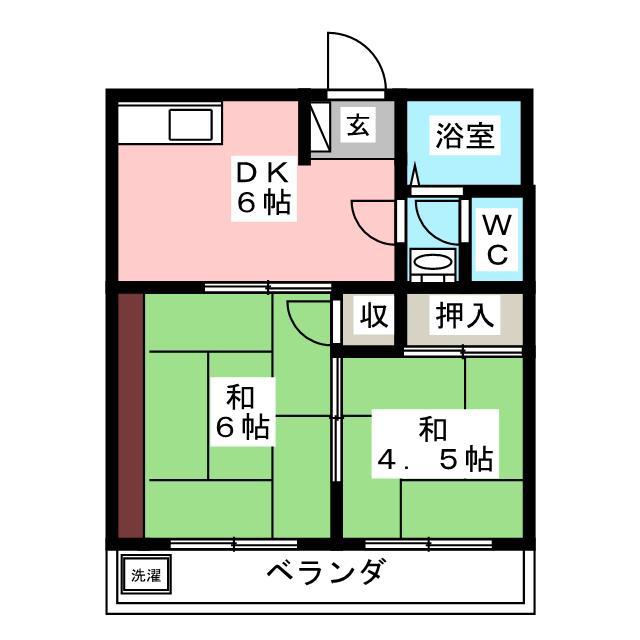 ハイツ村上(2K/2階)の間取り写真
