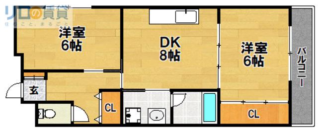 ダフゴアネックス(2LDK/1階)の間取り写真