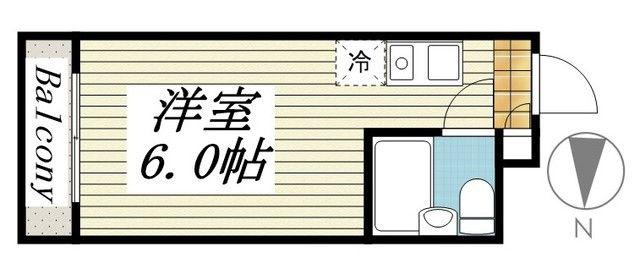 レジダンスイン目黒(ワンルーム/3階)の間取り写真