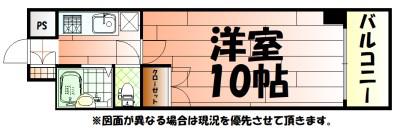 ウインズ竪町(1K/8階)の間取り写真