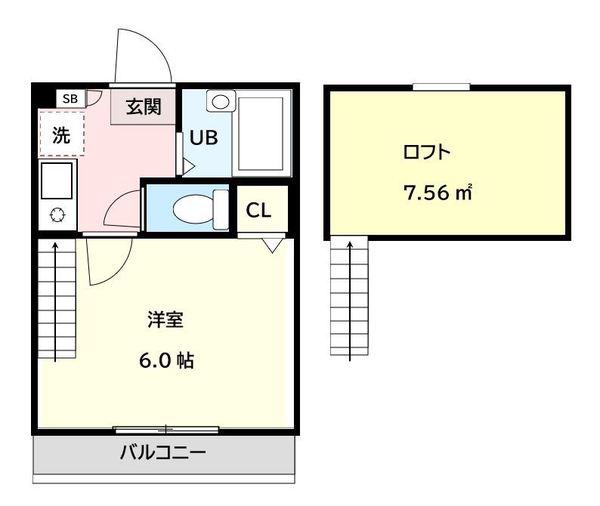 志音館 宮崎台(1K/1階)の間取り写真