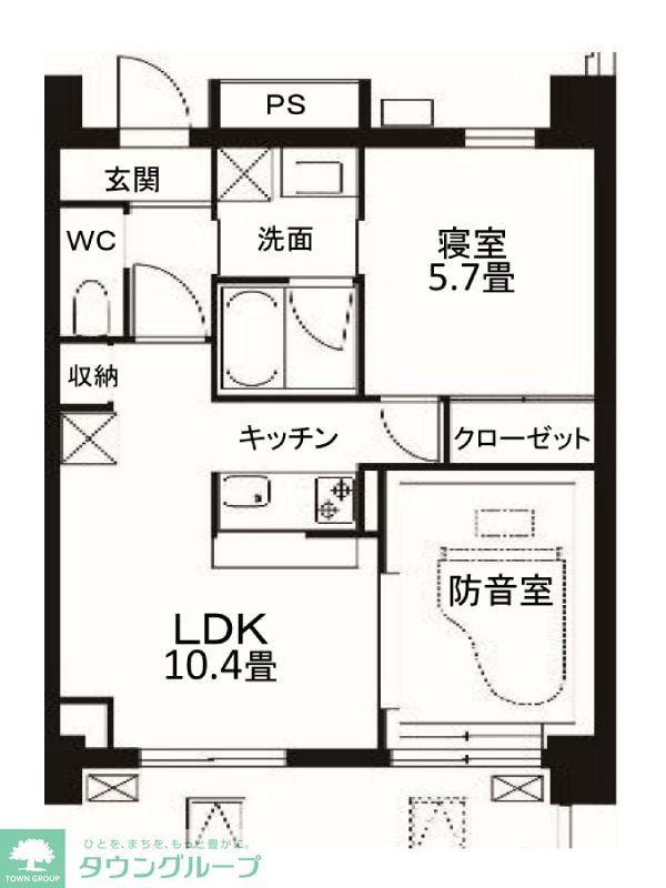 アーツ菊川(2LDK/7階)の間取り写真