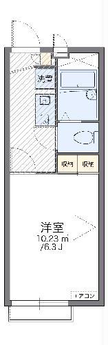 レオパレスあらた(1K/2階)の間取り写真