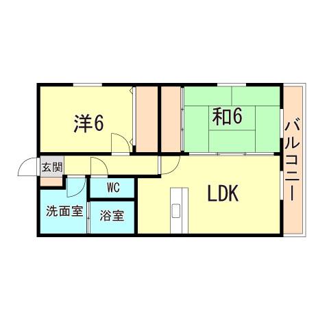 LA VISTA HIROSE(2LDK/2階)の間取り写真