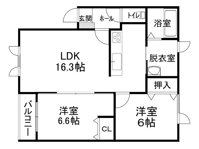 エムエル13(2LDK/3階)の間取り写真