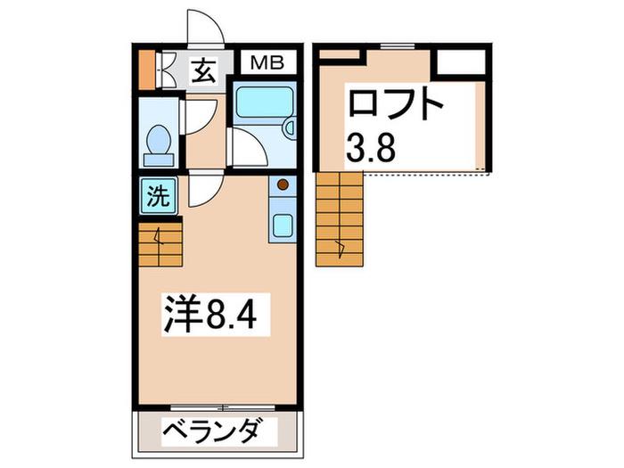 キアヌハレ(ワンルーム/1階)の間取り写真