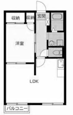 タウニィ塩屋(1LDK/1階)の間取り写真