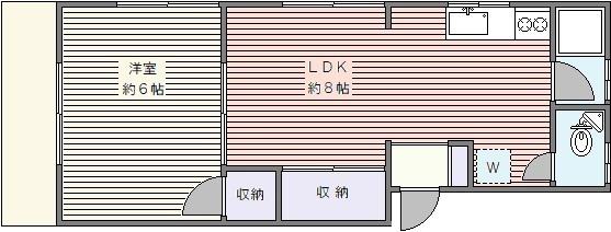 ハイム大塚2(1LDK/2階)の間取り写真