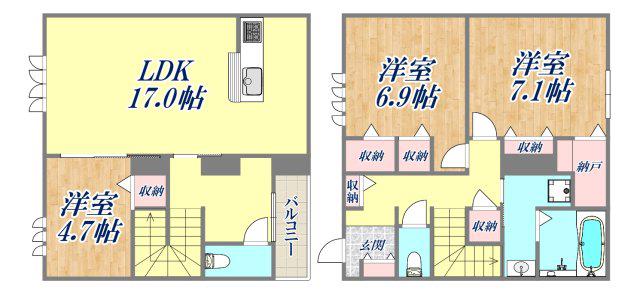 芦屋川ガーデンヒルズ(3LDK/1階)の間取り写真