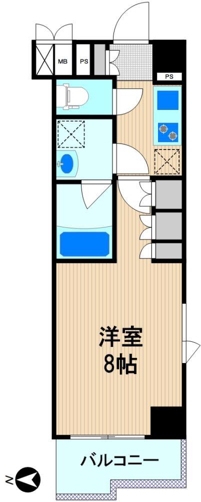 ルーブル横濱矢向(1K/4階)の間取り写真