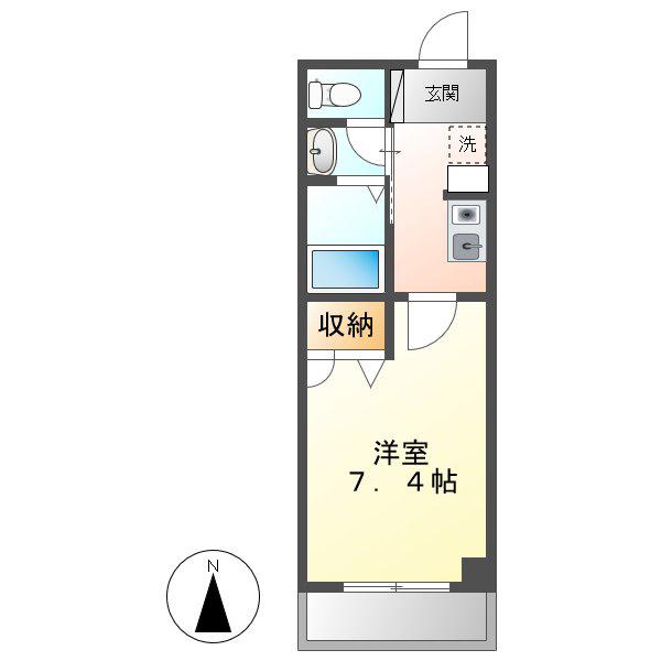 JRBハイツ倉敷(1K/6階)の間取り写真