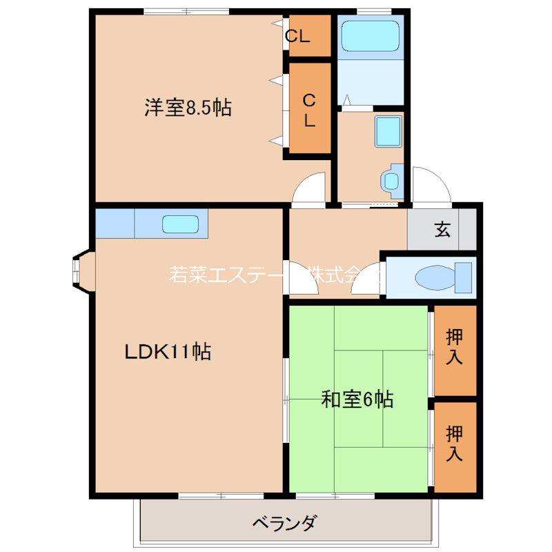 サンウイング(2LDK/2階)の間取り写真