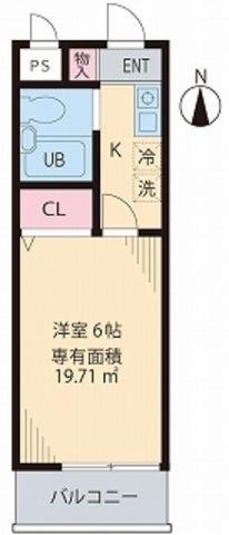 エクレイル吉祥寺(1K/2階)の間取り写真