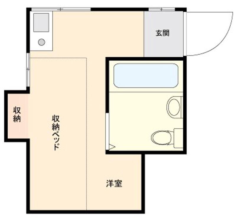 ミネコーポ(ワンルーム/2階)の間取り写真