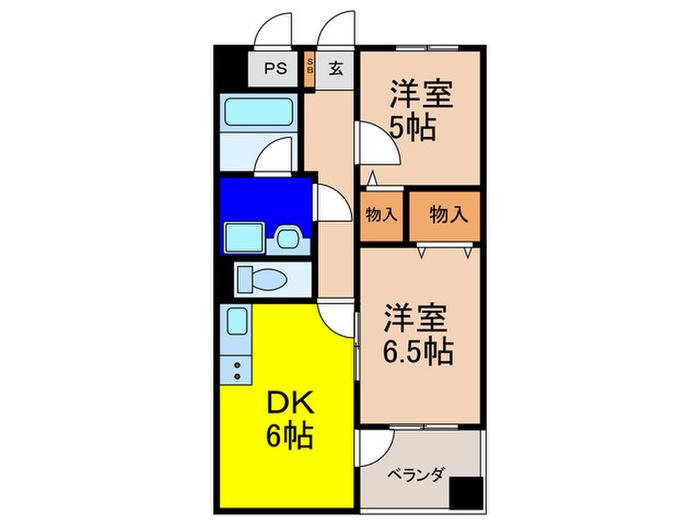 ダイアパレス塚本(2DK/7階)の間取り写真
