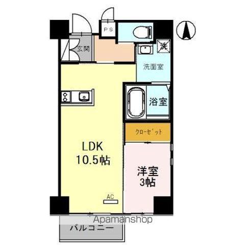 メゾンキコー今里(1LDK/8階)の間取り写真