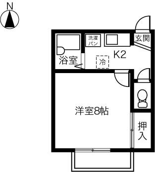 モルヘンイセタ(1K/2階)の間取り写真