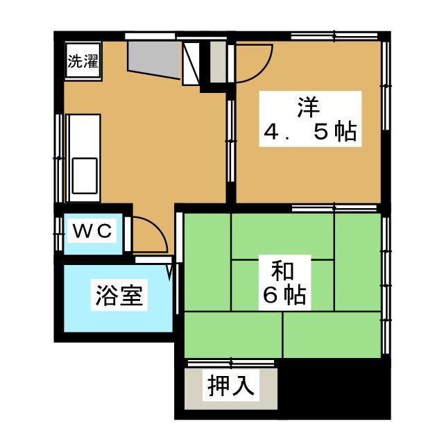 青木荘(2K/1階)の間取り写真