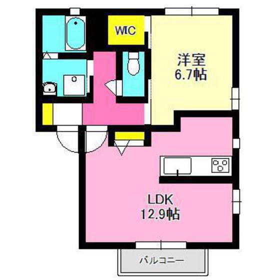 アンファン(1LDK/1階)の間取り写真
