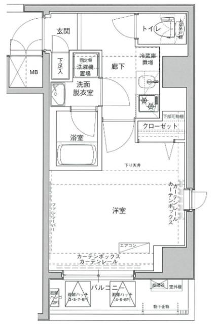 アイル日暮里(1K/6階)の間取り写真