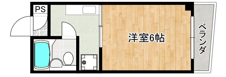 ふぁみゆ千里山(1K/3階)の間取り写真