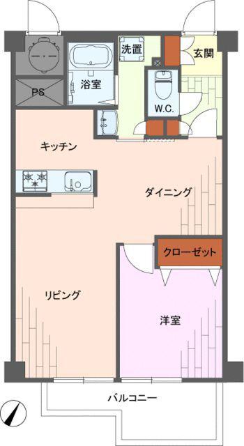ライオンズマンション高井戸(1LDK/5階)の間取り写真