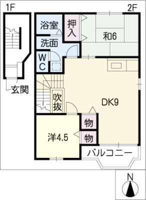 サンライト打出(2DK/2階)の間取り写真