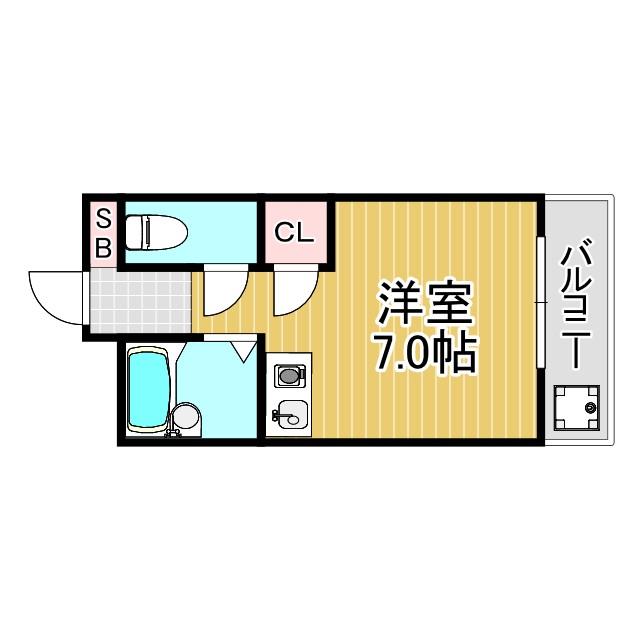 セセラギフラット(ワンルーム/1階)の間取り写真