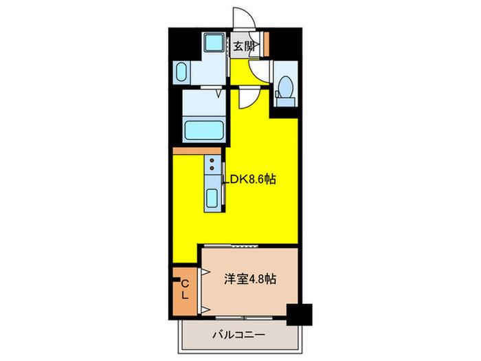 エスペランサ大橋II(1LDK/9階)の間取り写真