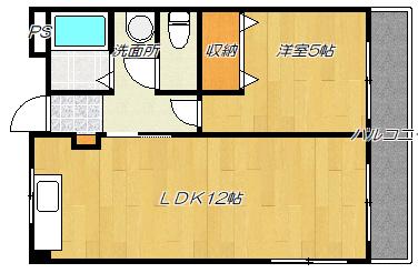 井上ハイツ(1LDK/3階)の間取り写真