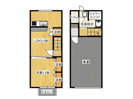 CUBE 8(1LDK/2階)の間取り写真