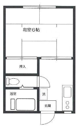相模原コープB棟(1K/2階)の間取り写真