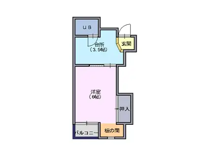 柴田ハイツ(1K/3階)の間取り写真