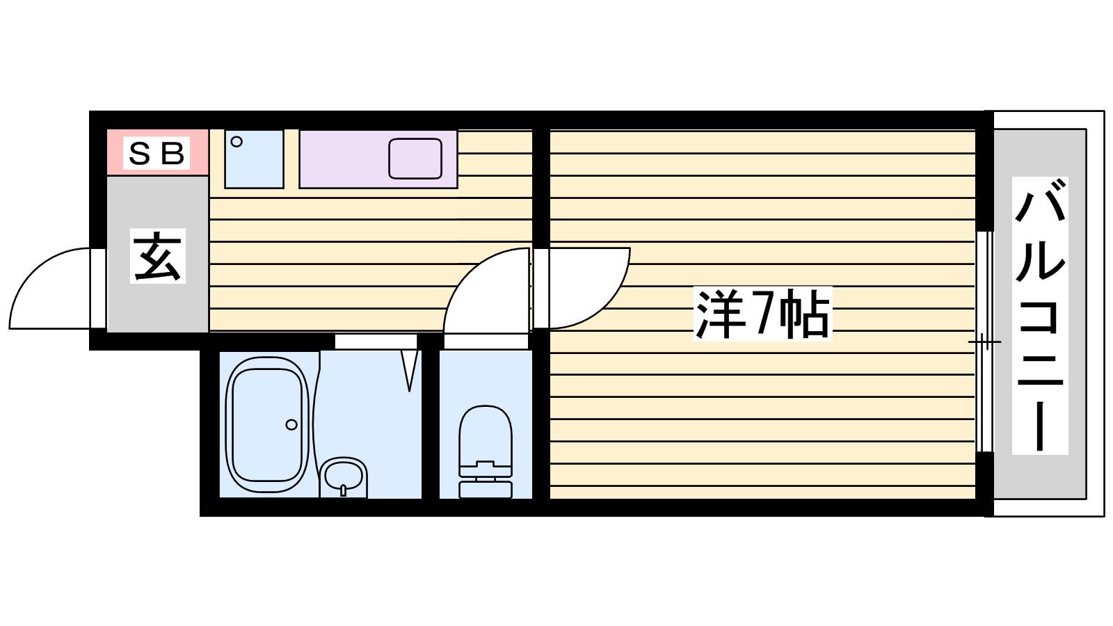 雅ガーデンハイツS(1K/1階)の間取り写真