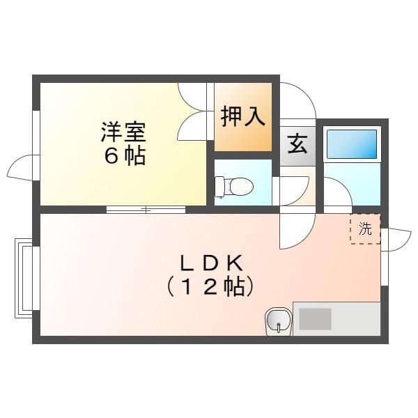 カーサMKB(1LDK/1階)の間取り写真