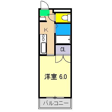 クレメント南宝永(1K/1階)の間取り写真