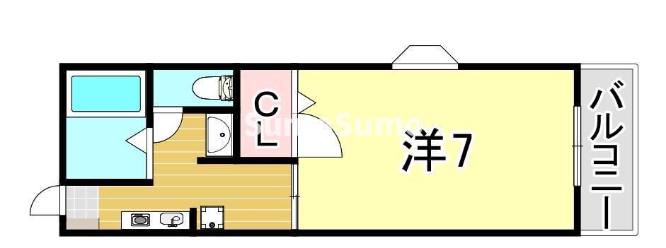 ディアスフェニックス(1K/1階)の間取り写真
