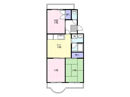 ベルテ鷺沼(3DK/4階)の間取り写真