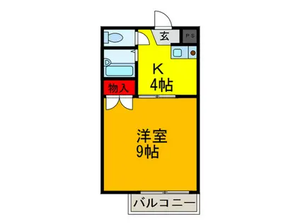 コムズMAY(1K/1階)の間取り写真