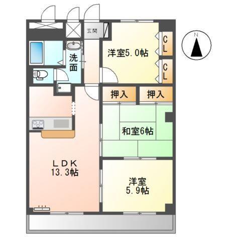 エル21(3LDK/6階)の間取り写真