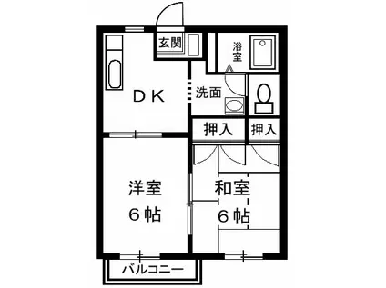 セピアコート(2DK/2階)の間取り写真