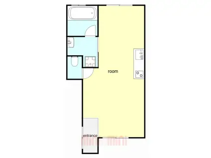 FOR NEST 旭が丘(ワンルーム/1階)の間取り写真